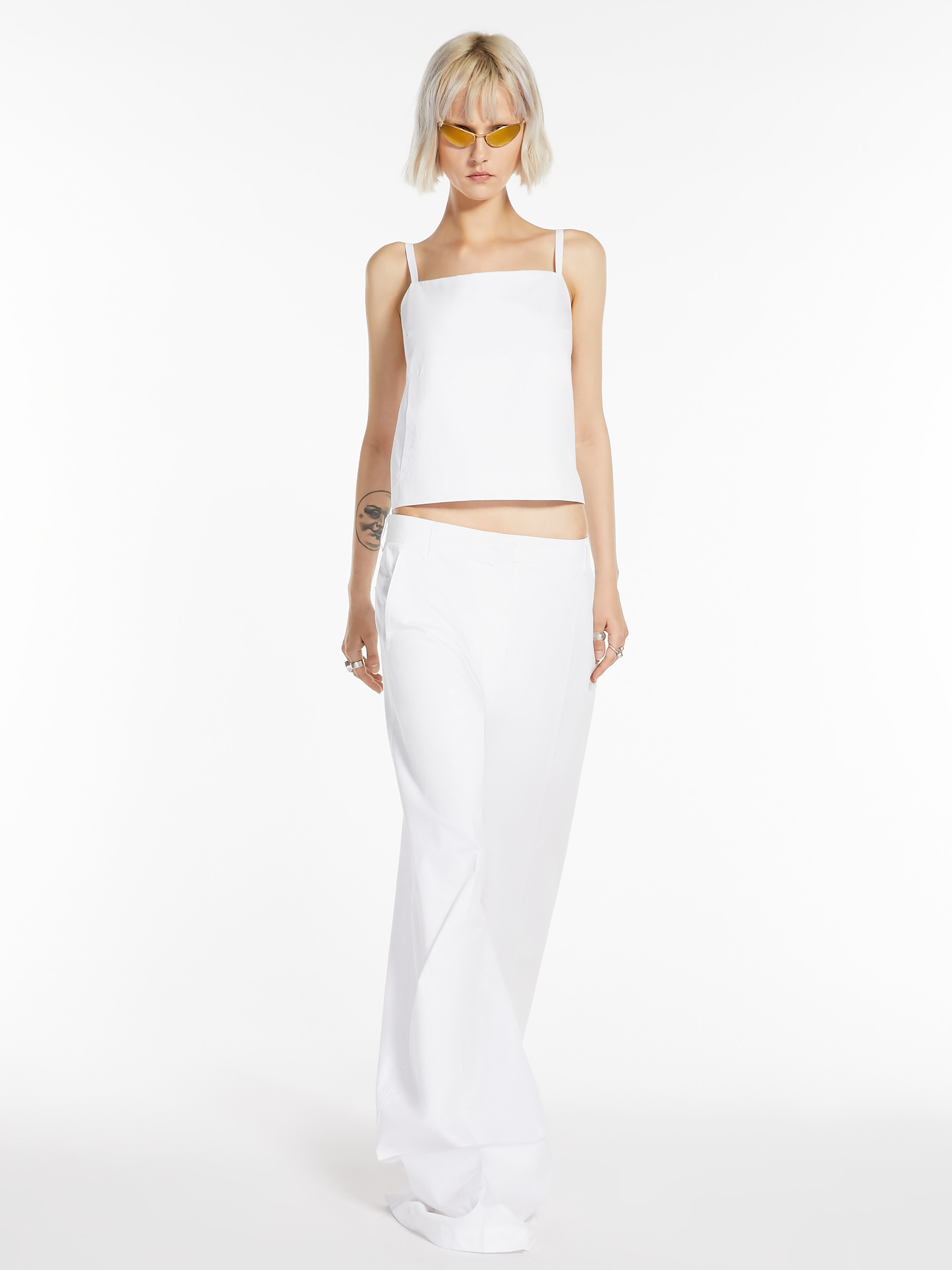 Sportmax Leisure Trousers With Low Waist And Wide Legs In White