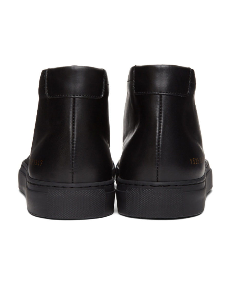 【関税込み】Common Projects ブラック レザー クロッグ Common Projects High-top Lace-up Casual Sneakers In Black
