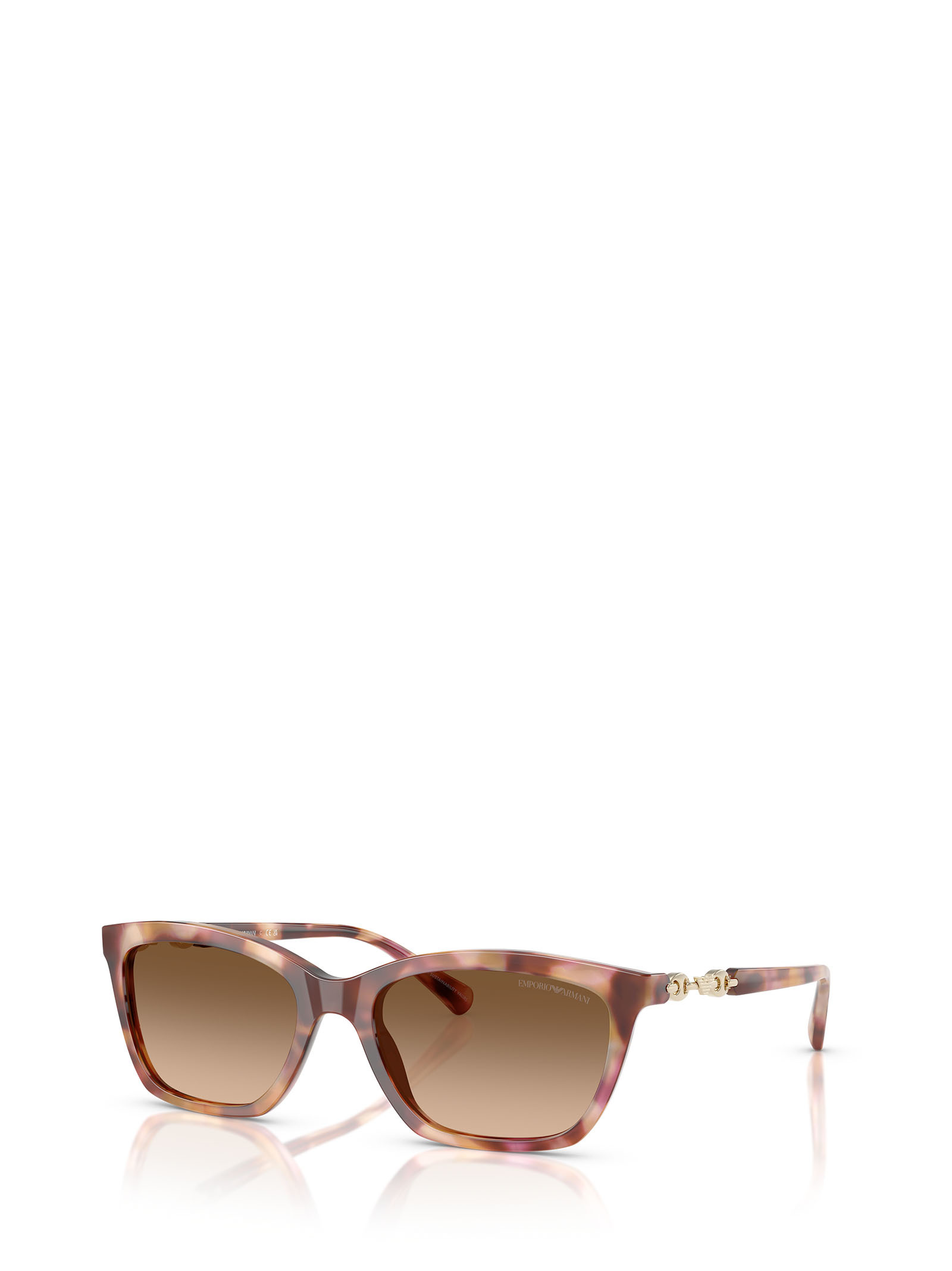 Emporio Armani Rectangular Frame Sunglasses In Brown
