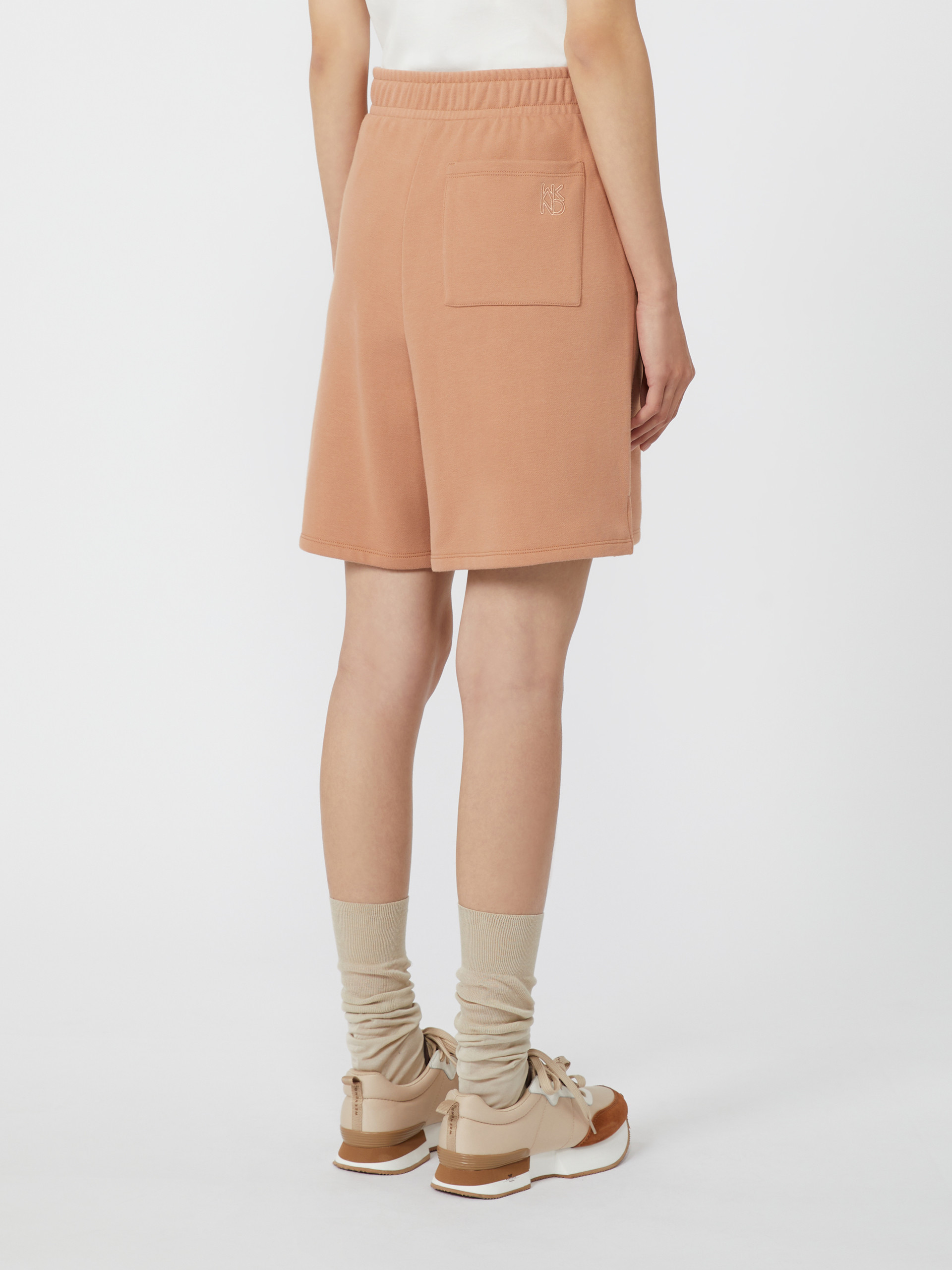 Weekend Max Mara Cotton Fleece Shorts In Brown