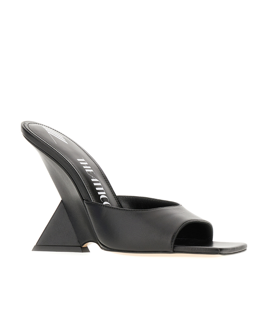 Attico Cheope 105 Leather Mules In Black