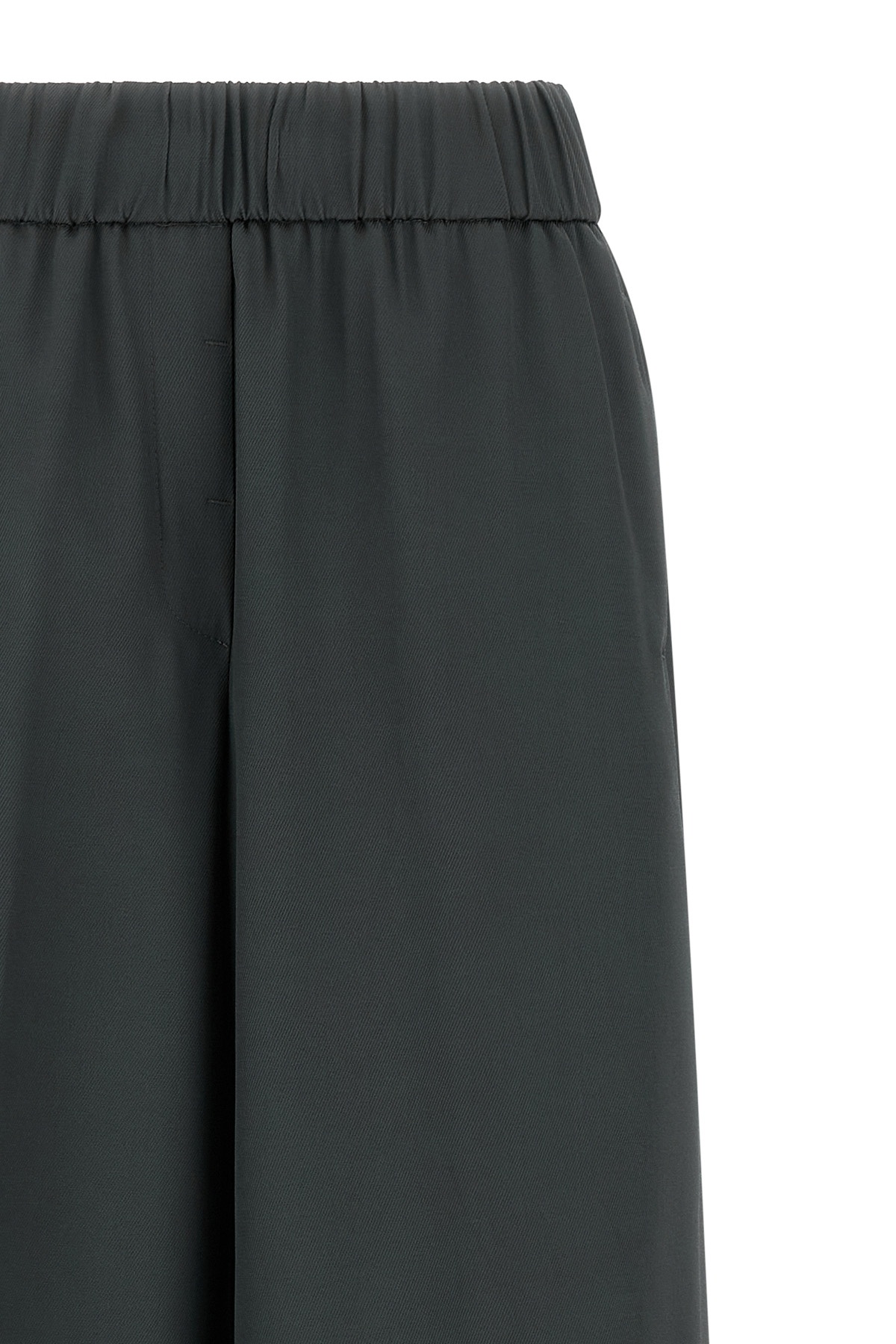 Peserico Wide Leg Trousers Elastic Waistband In Black