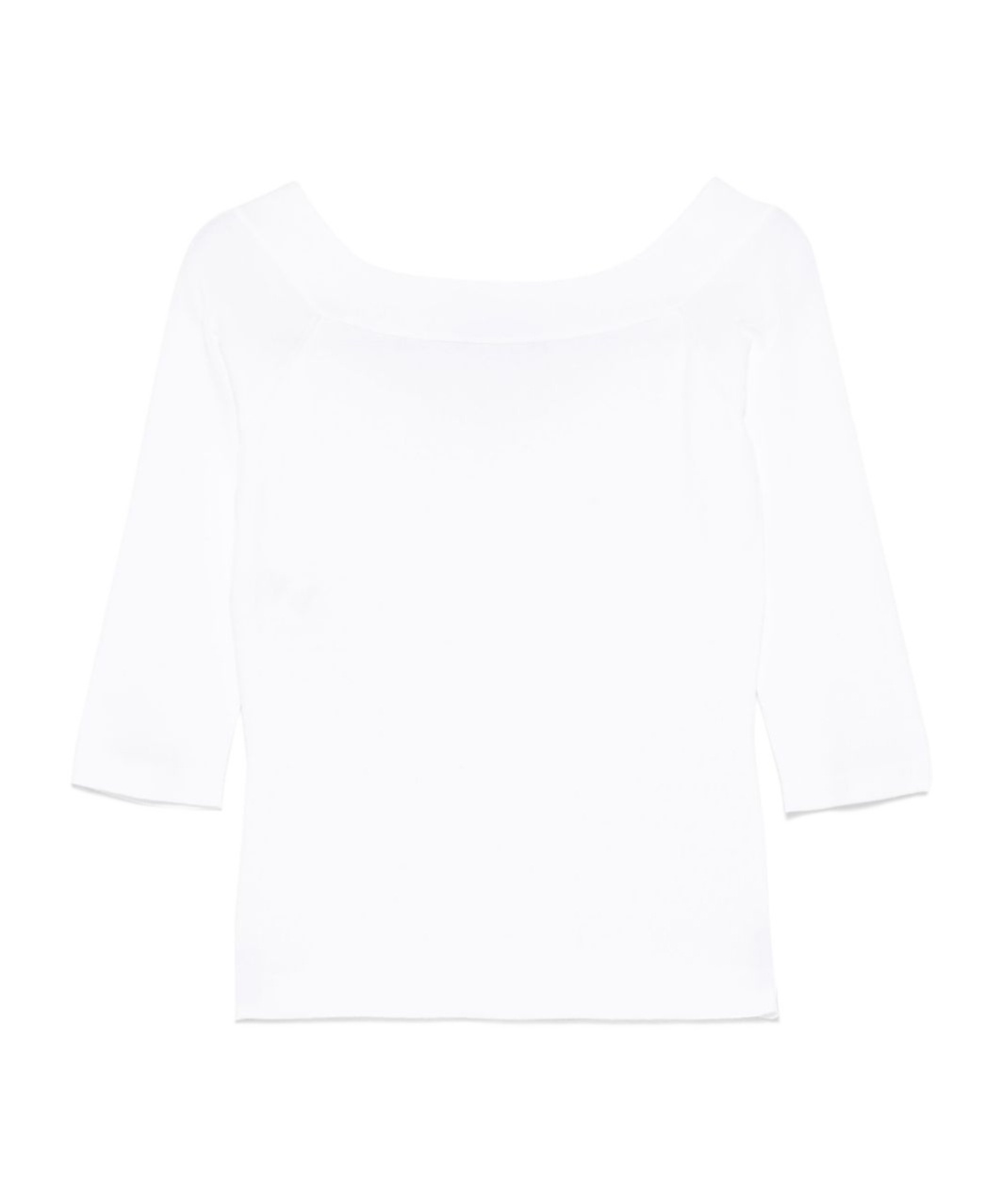 D Exterior Dexterior Floral Embroidered White Top With Three-quarter Sleeves In White