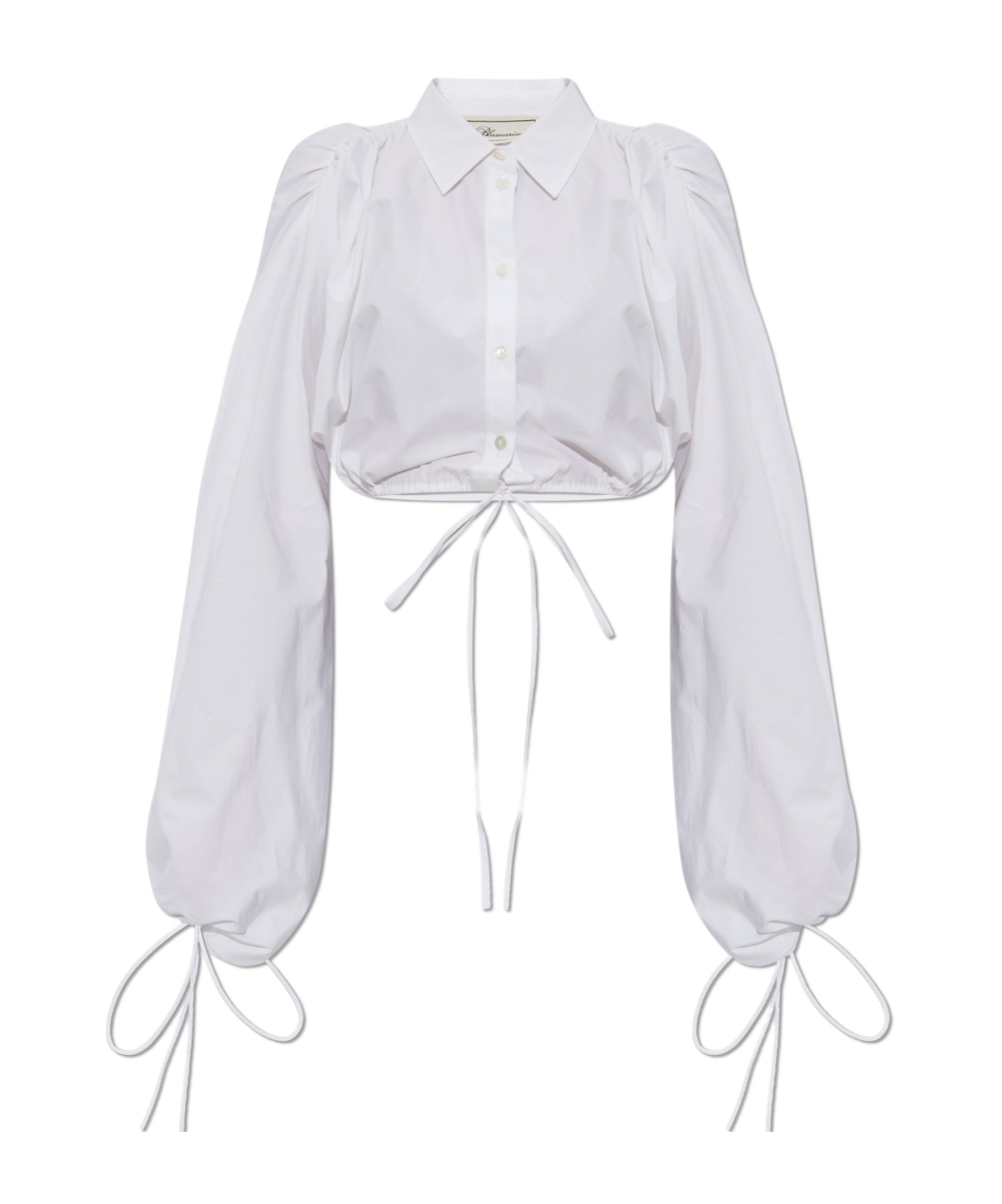 Blumarine Poplin Cropped Shirt In White