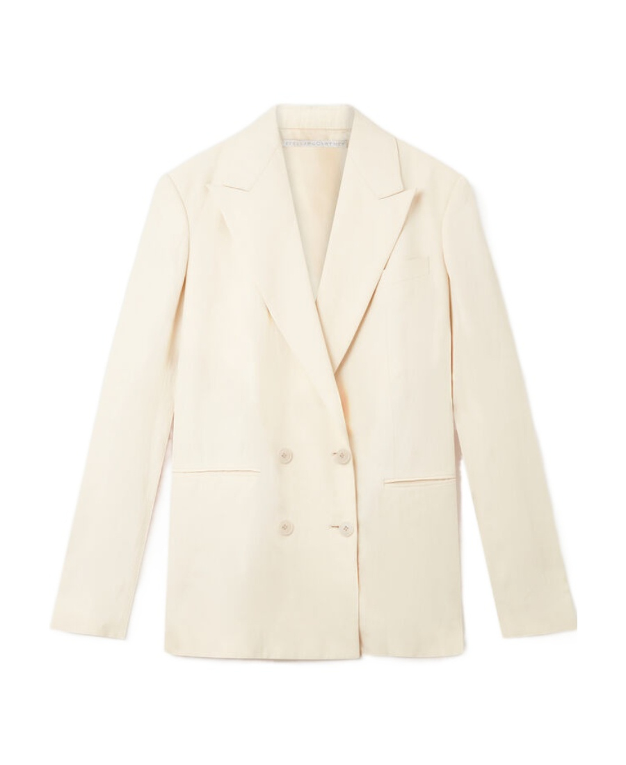 Stella Mccartney Double-breasted Tailored Blazer In White