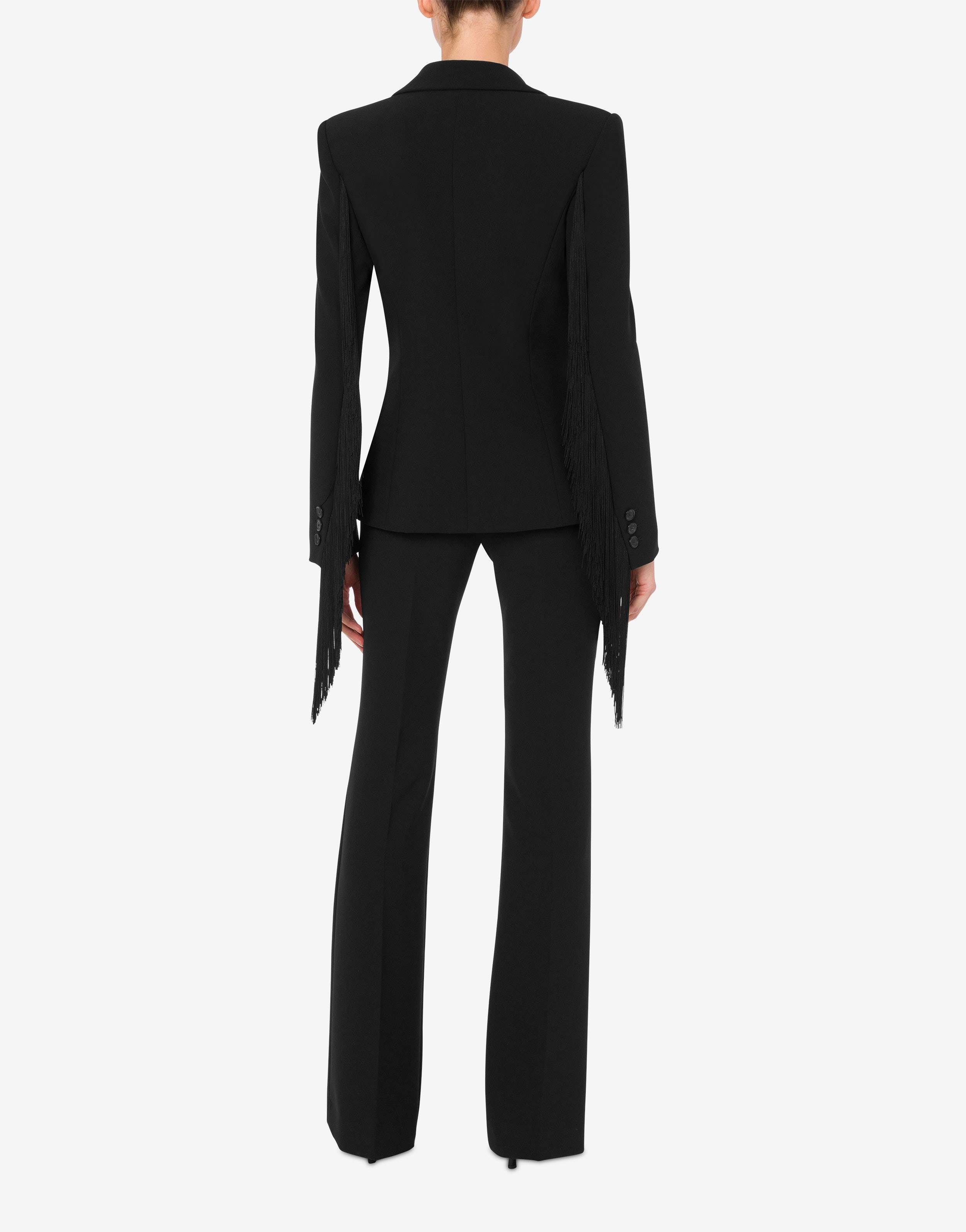 Moschino Fringed Single-breasted Blazer In Black