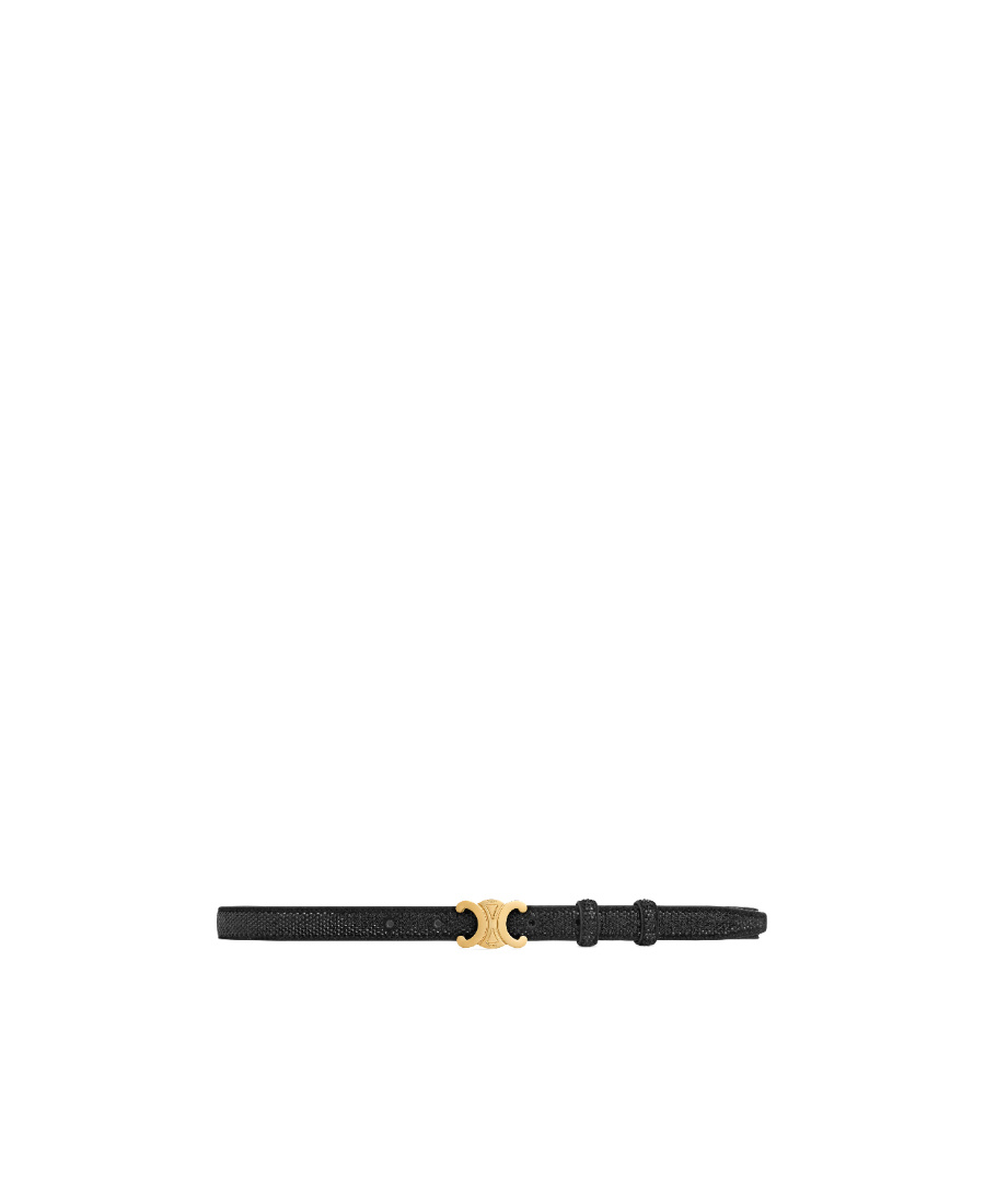 Celine Triomphe Small Diamond Belt In Black