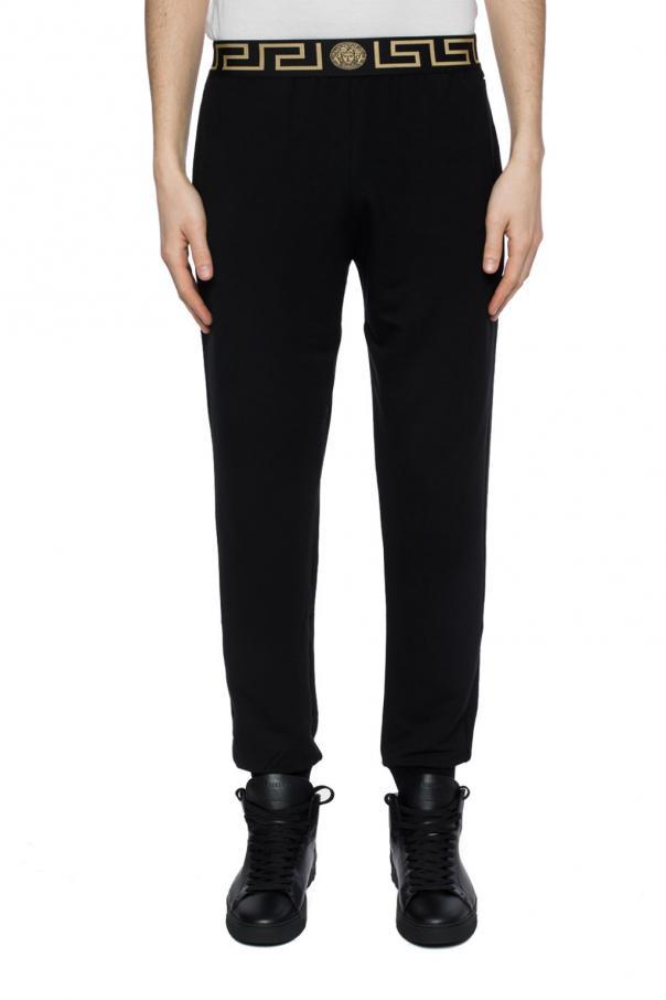 Versace Greca Track Pants In Black