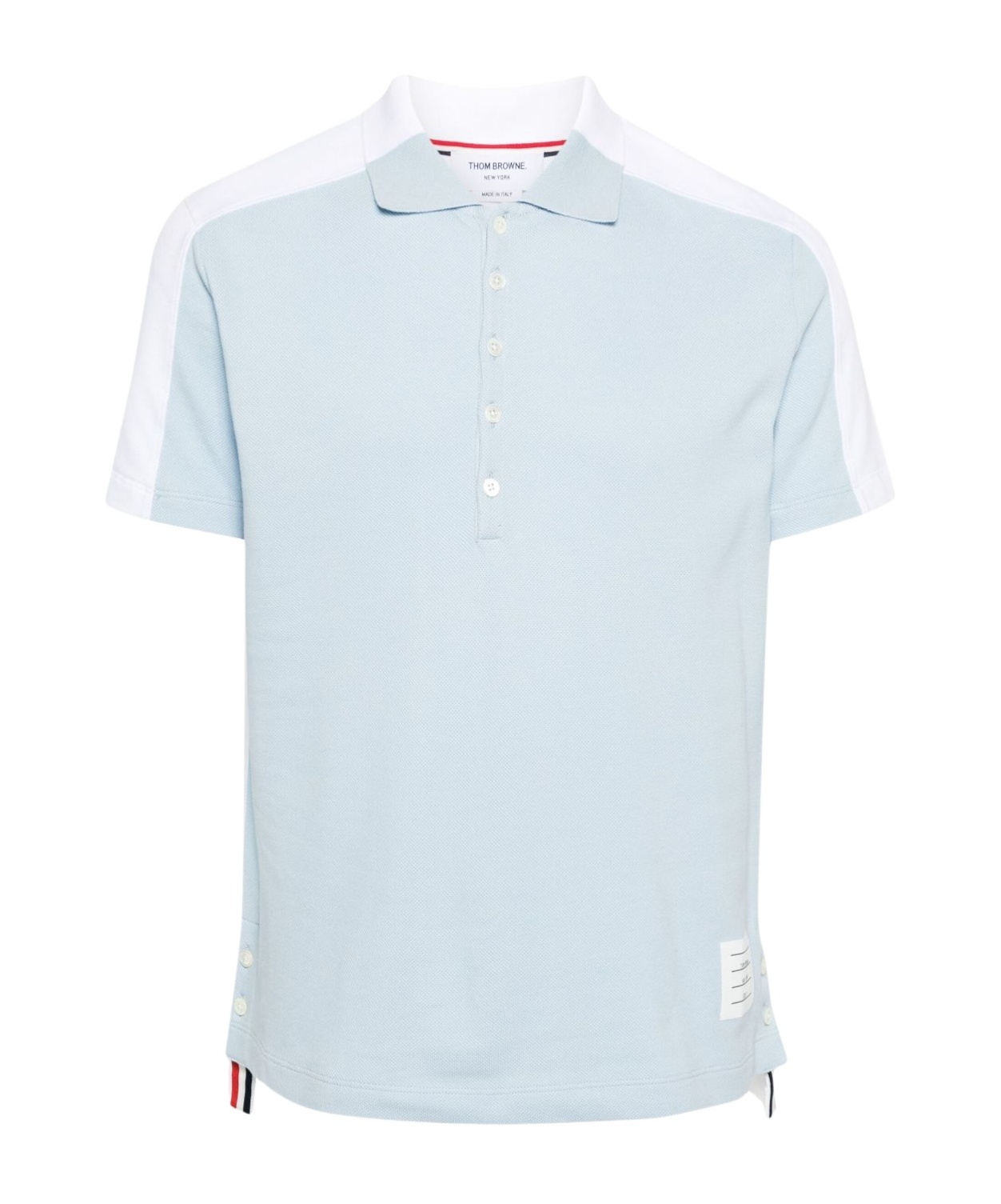 Thom Browne Trompe L' Oeil Cotton Polo Shirt In Blue