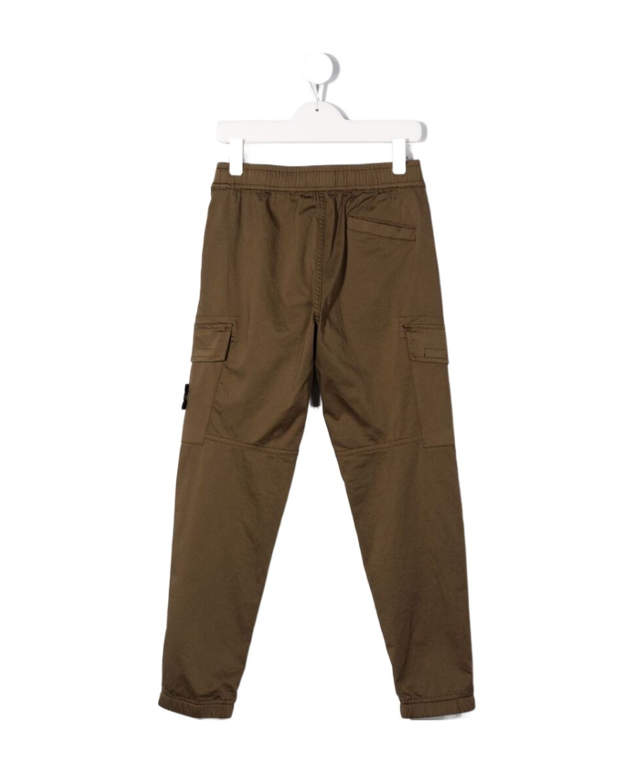 Stone Island Logo-patch Cargo Trousers In Green