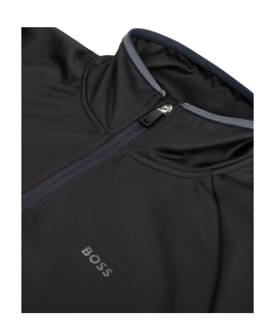 Hugo Boss Logo-print Zip-up Jacket In Black