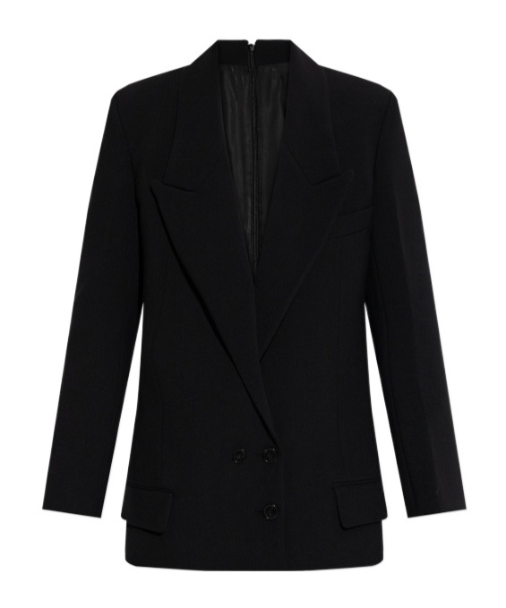 Victoria Beckham Double-breasted Peak-lapel Jacket In Black