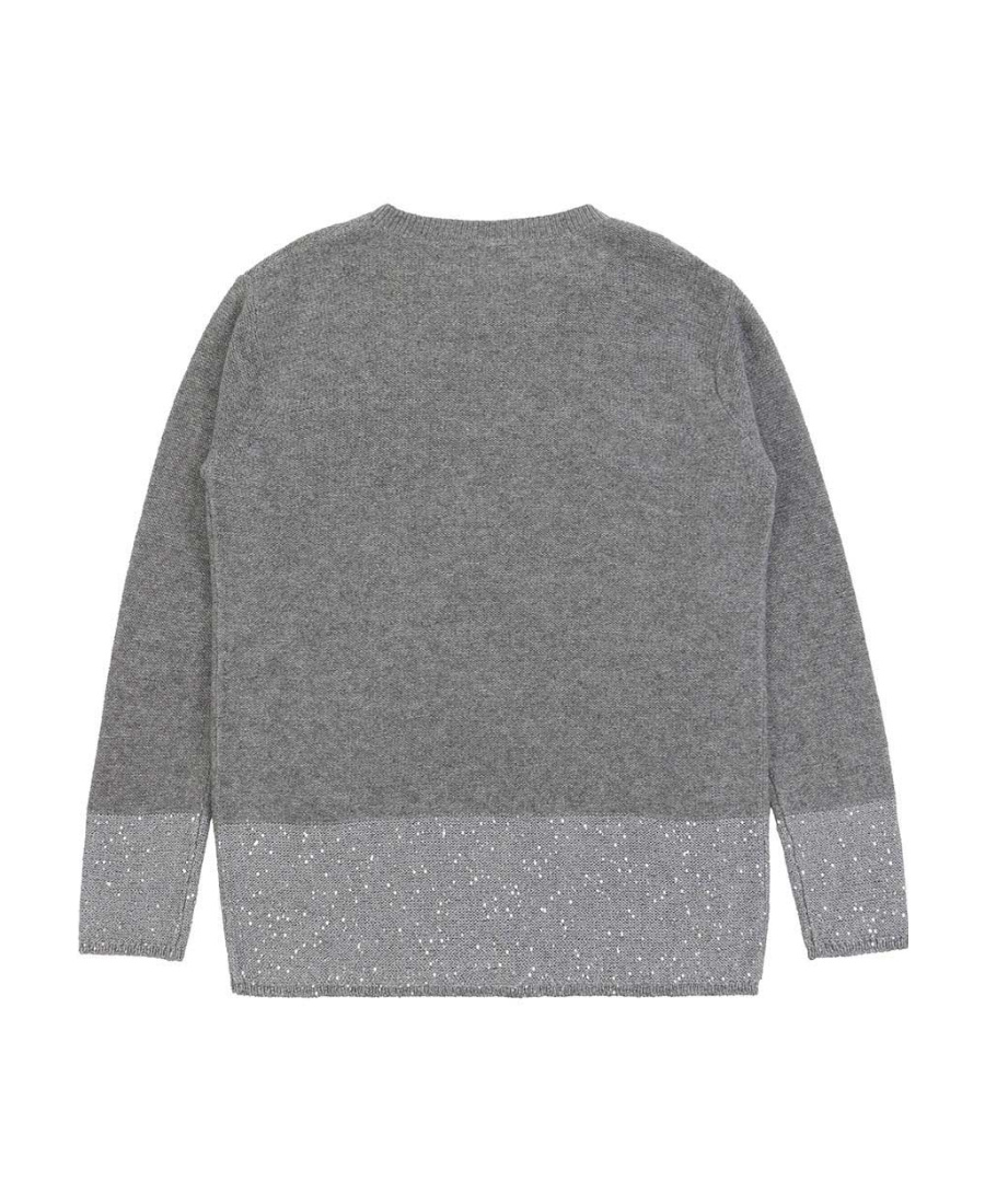Max Mara Round-neck Long-sleeved Pullover In Gray