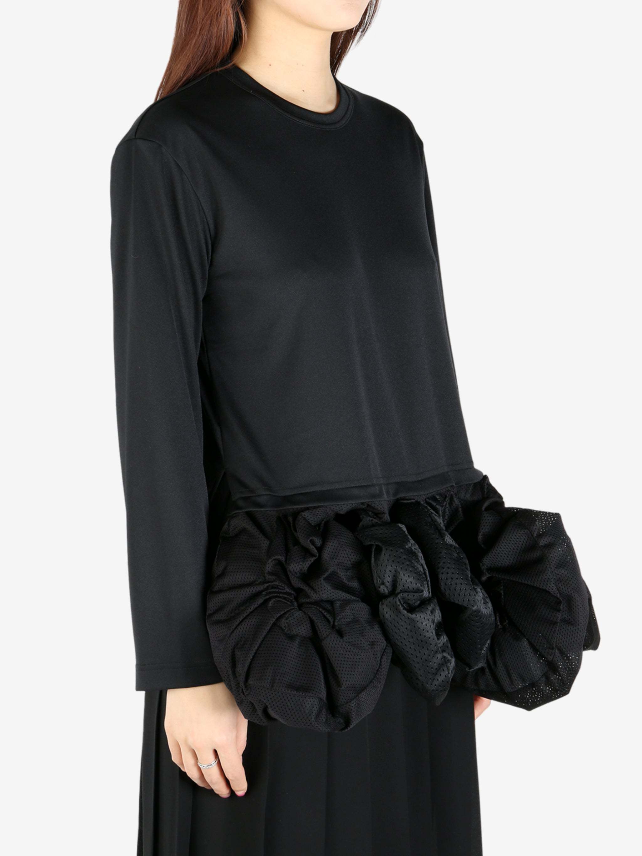 Shop Comme Des Garçons Mesh-detailing Blouse