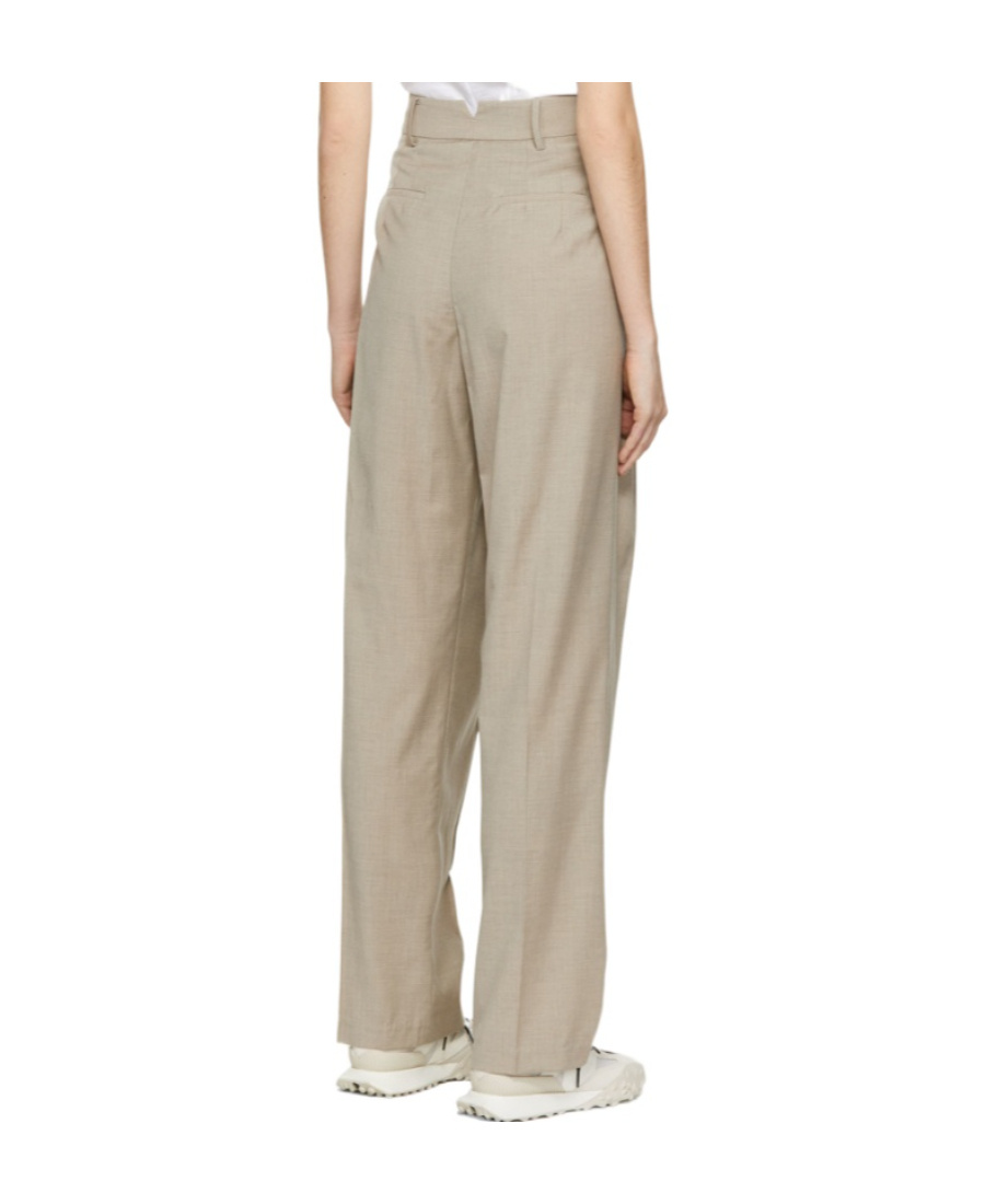 THE FRANKIE SHOP LOGO HIGH WAIST PLEATED TROUSERS 
