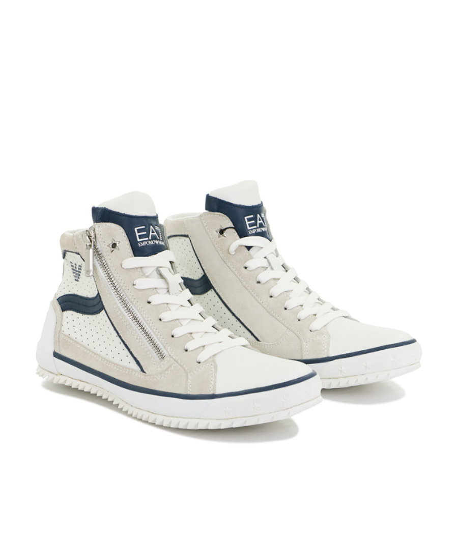 Ea7 Logo Lace Up Casual Sports Shoes In White