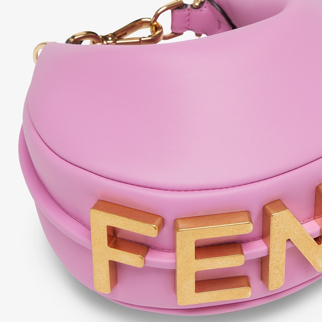 Fendi Graphy Mini Zipper Shoulder Bag In Pink