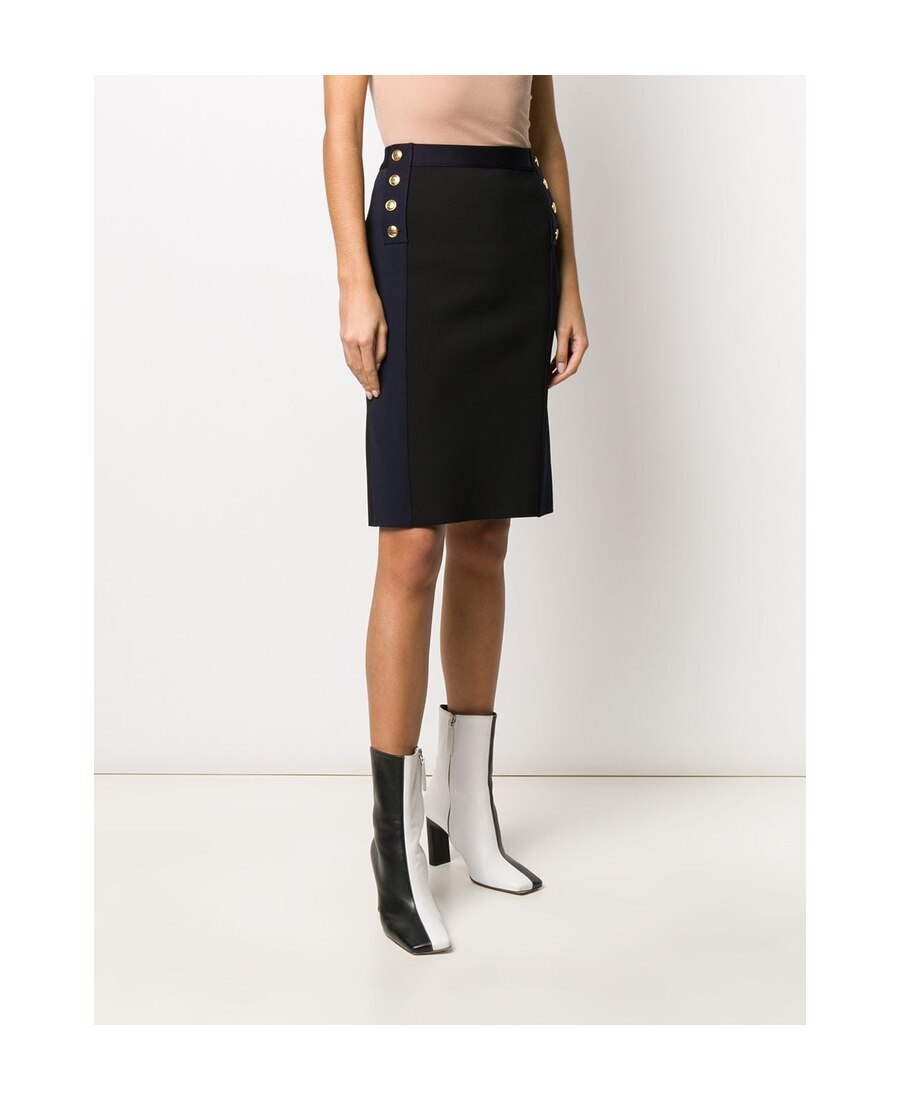 Givenchy High-waisted Two-tone Skirt In Black