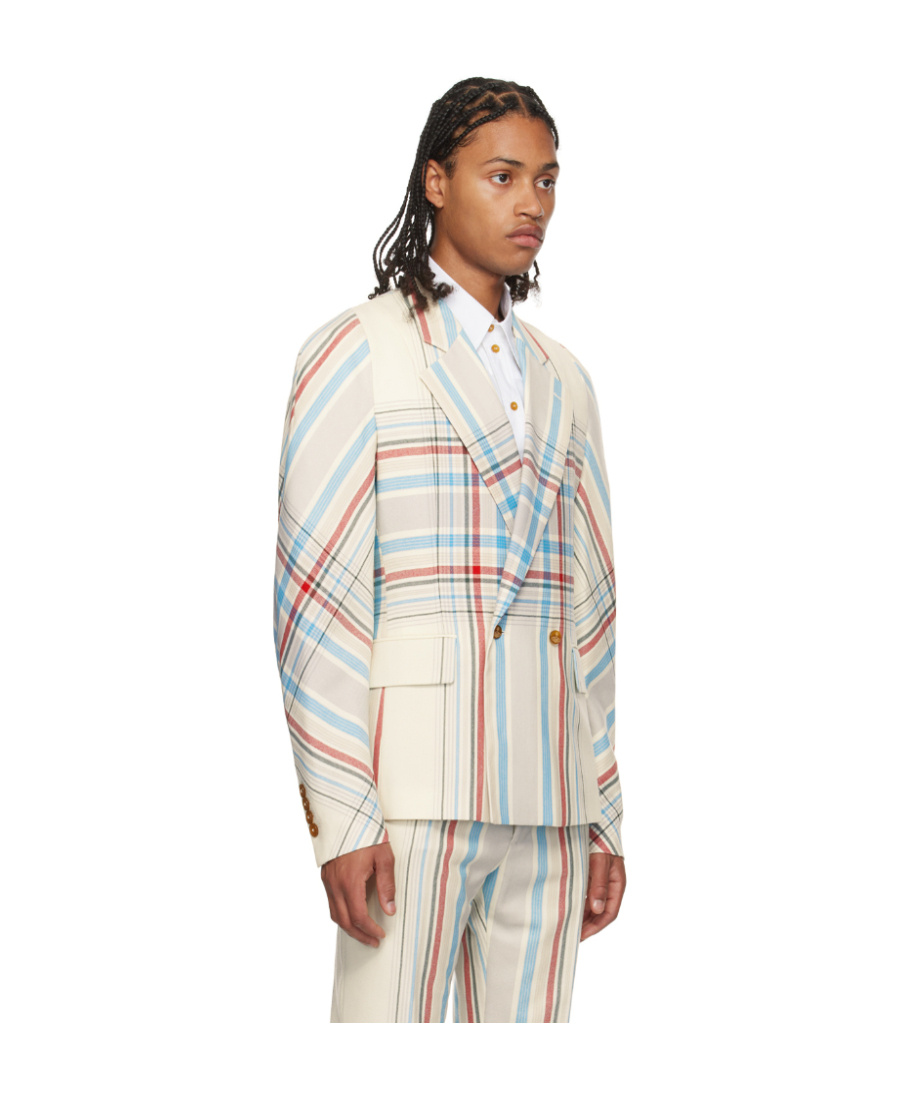 Vivienne Westwood Chris Plaid Suit Jacket In White