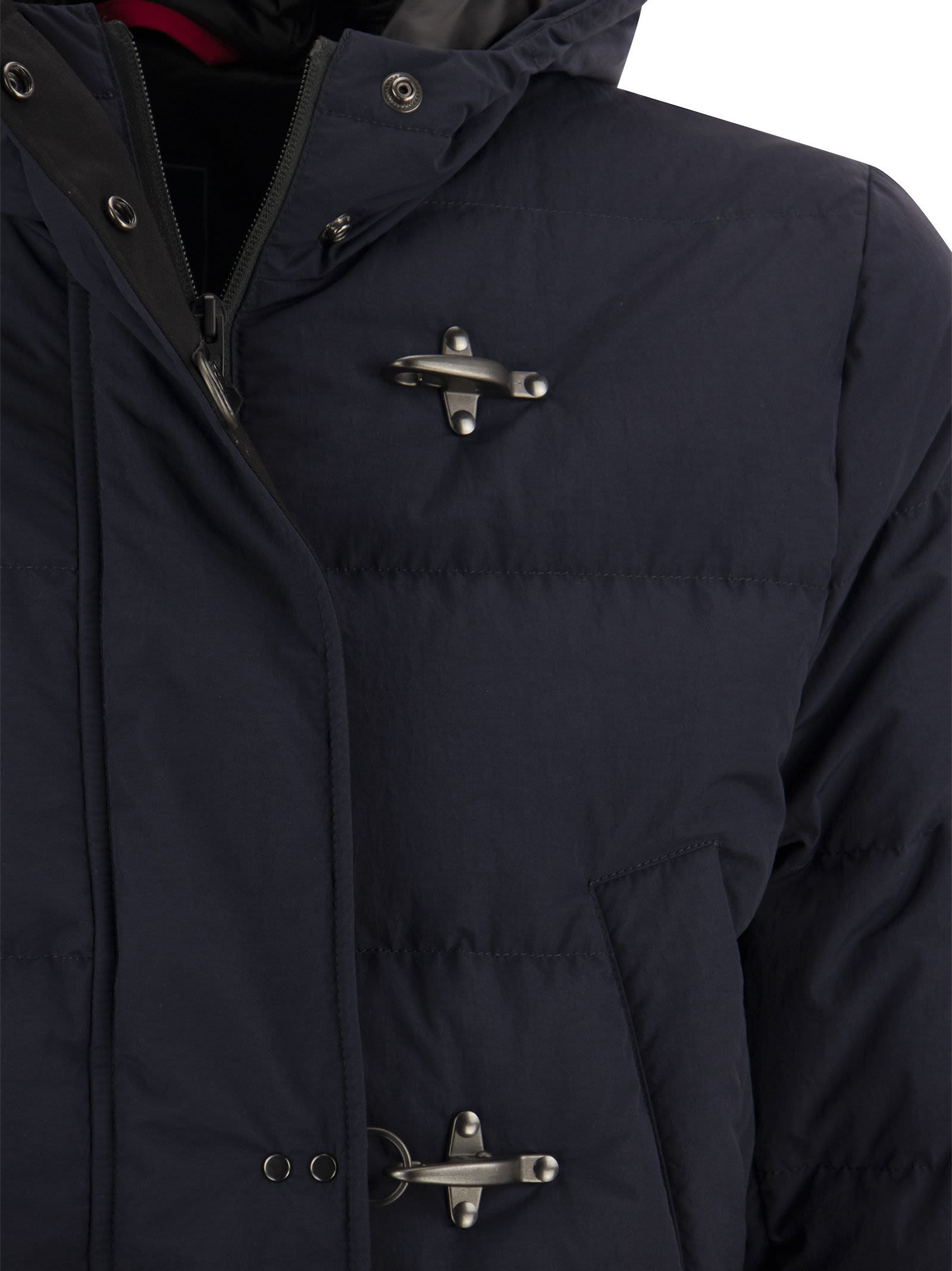 Fay 3 Ganci Piuma Hooded Jacket In Black