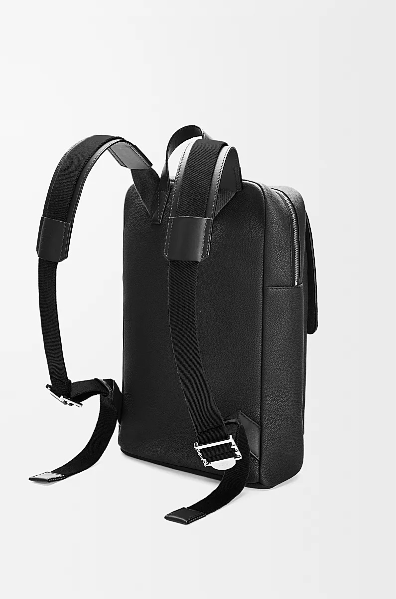 Loewe Military Backpack In Soft Grained Calfskin In Black