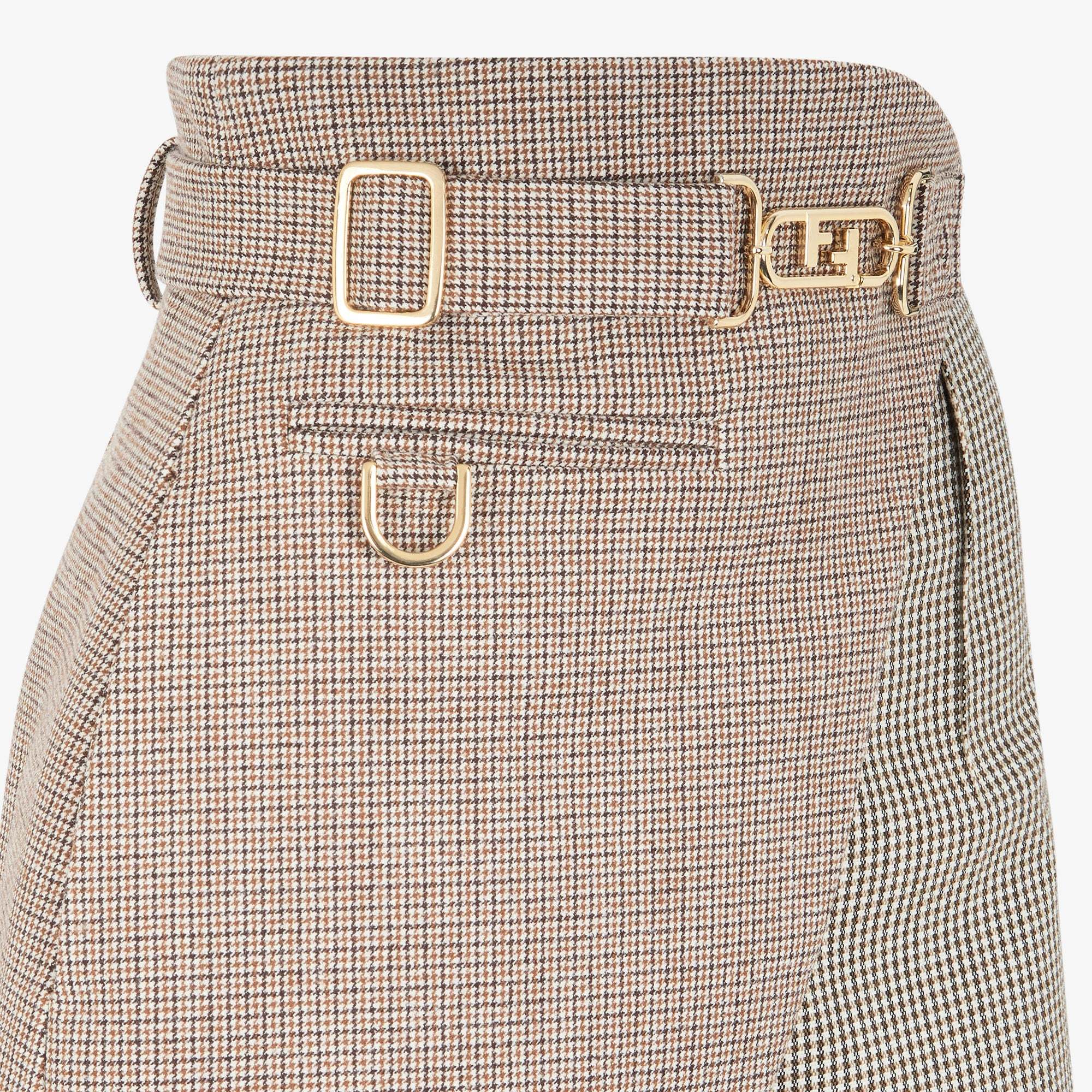 Fendi Houndstooth-print Skort In Nude