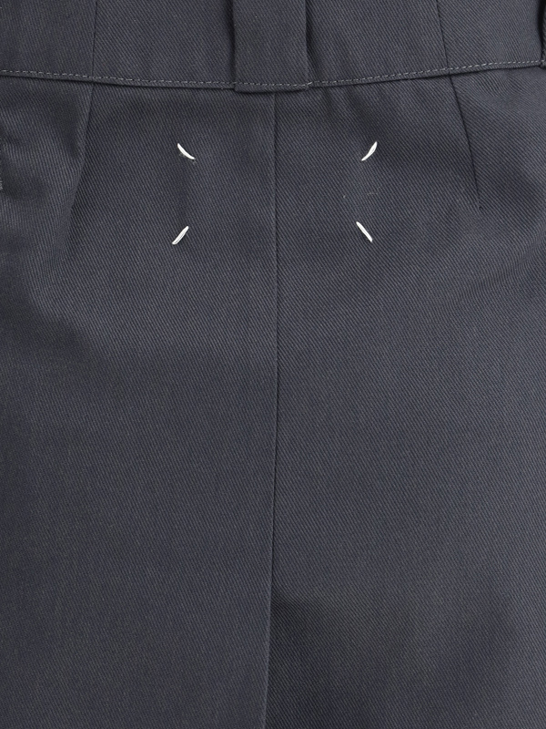 Maison Margiela Womens Anthracite Pleated Multi-pockets Woven-blend Midi Skirt In Black