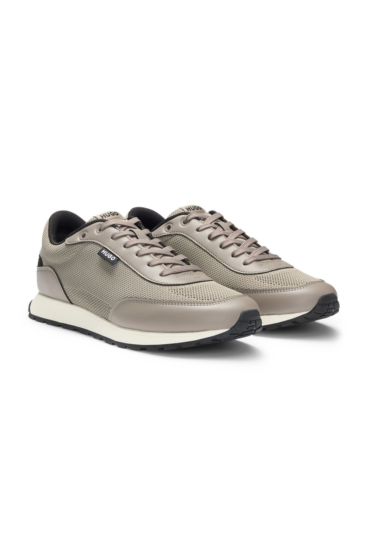 Hugo Boss Fabric Low-top Athletic Sneakers In Gray