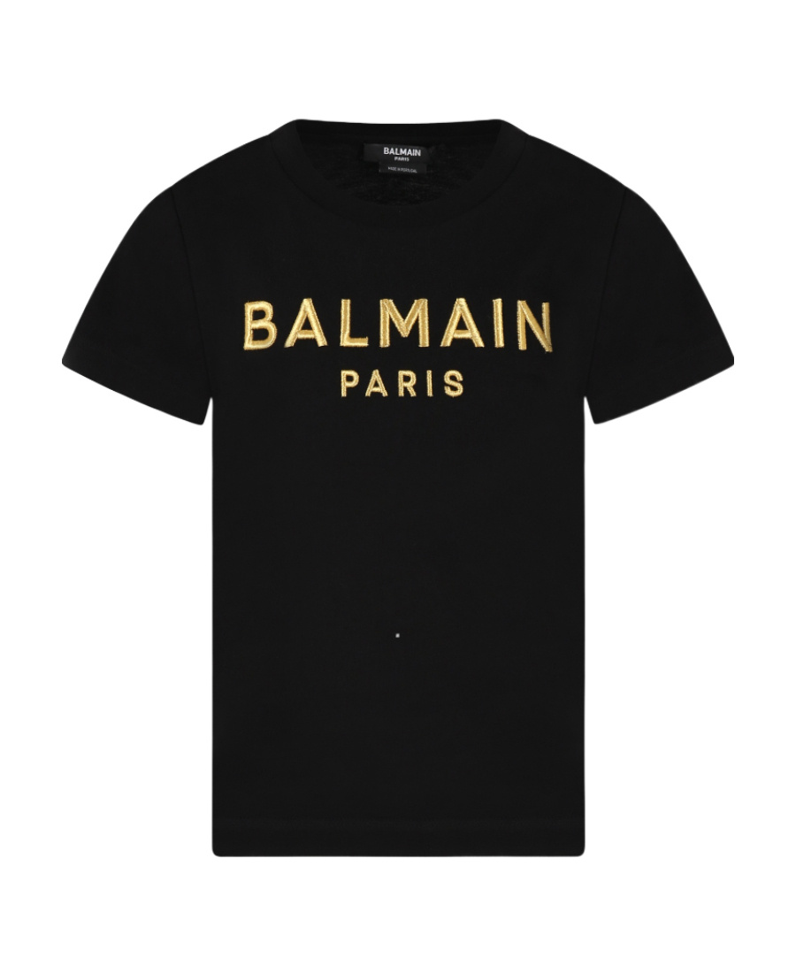 Balmain Logo-embroidered Cotton T-shirt In Black