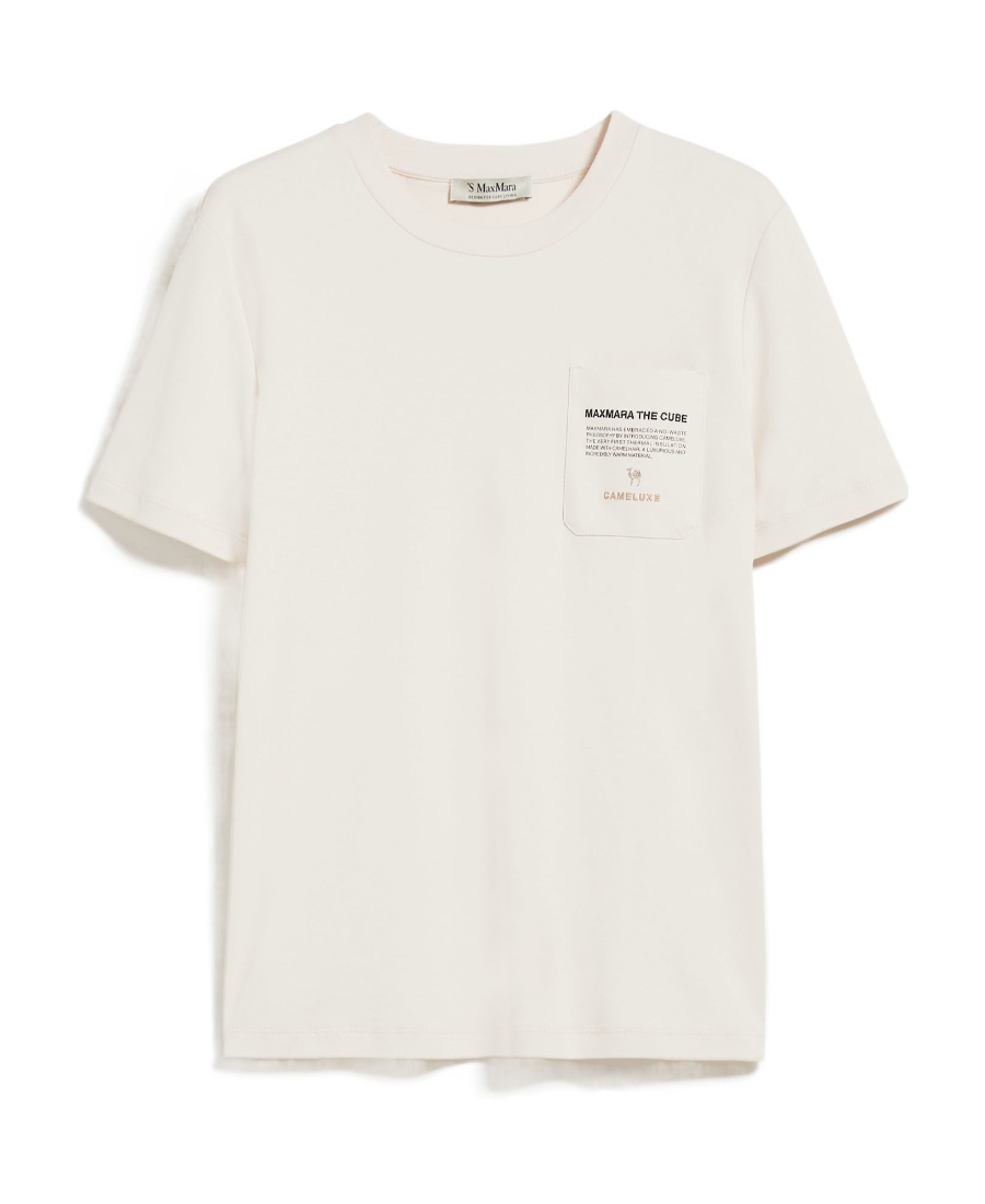 Max Mara Plain Knitted Pocket T-shirt In Nude