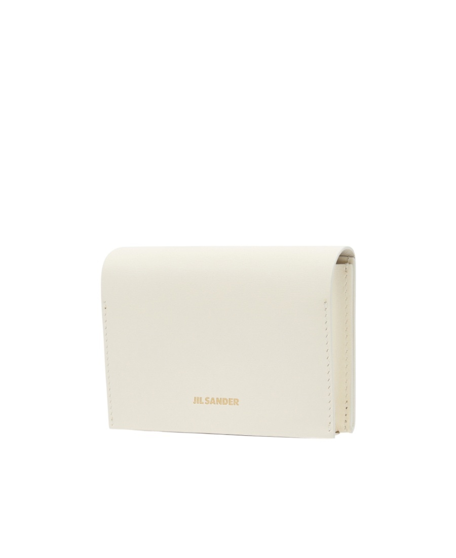 Jil Sander Logo-stamp Leather Card Holder In White