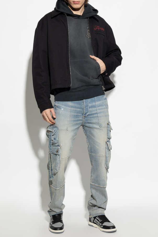 Amiri Embroidered Jacket With Front Pocket And Collar In Black