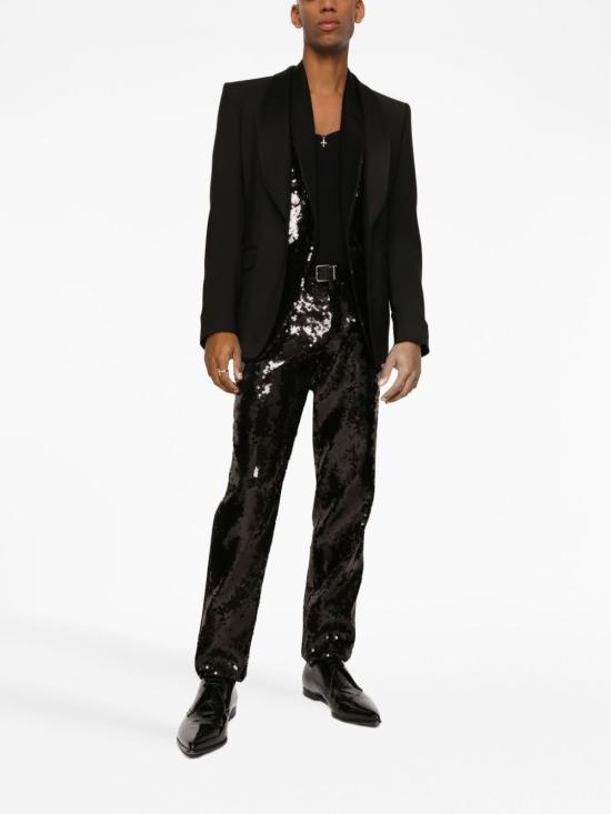 Dolce & Gabbana Single-breasted Stretch Wool Sicilia-fit Tuxedo Jacket In Black