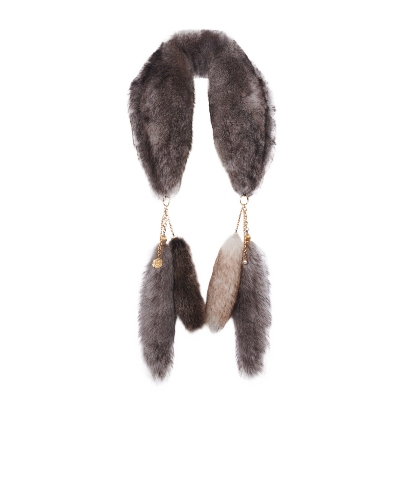 Chloé The Treasure Tails Scarf In Shearling In Brown