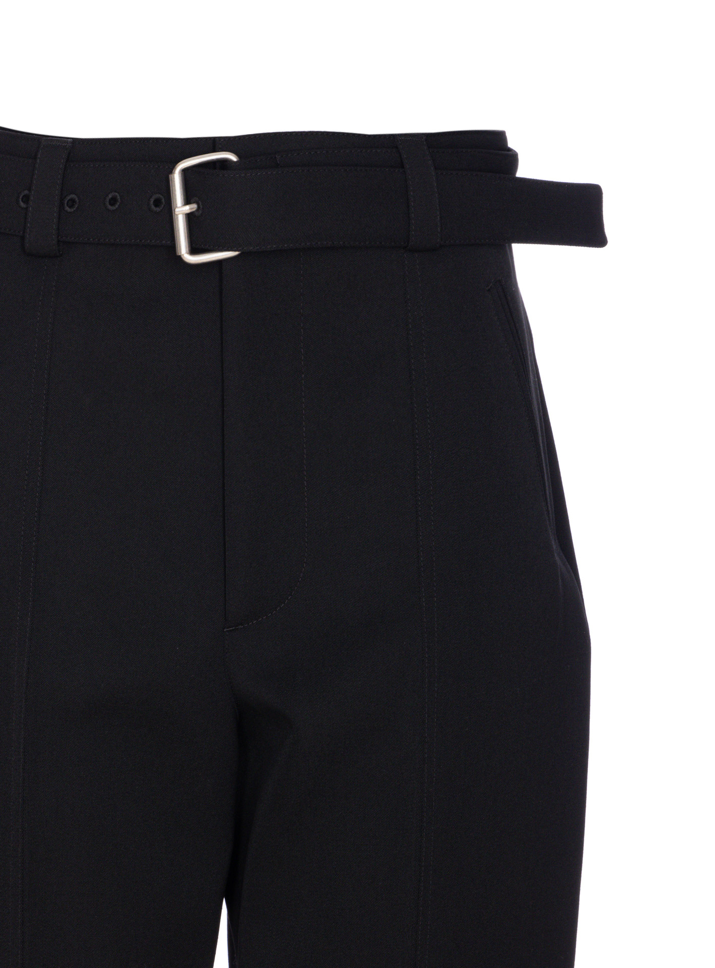 Bottega Veneta Belt Loops Slacks In Black
