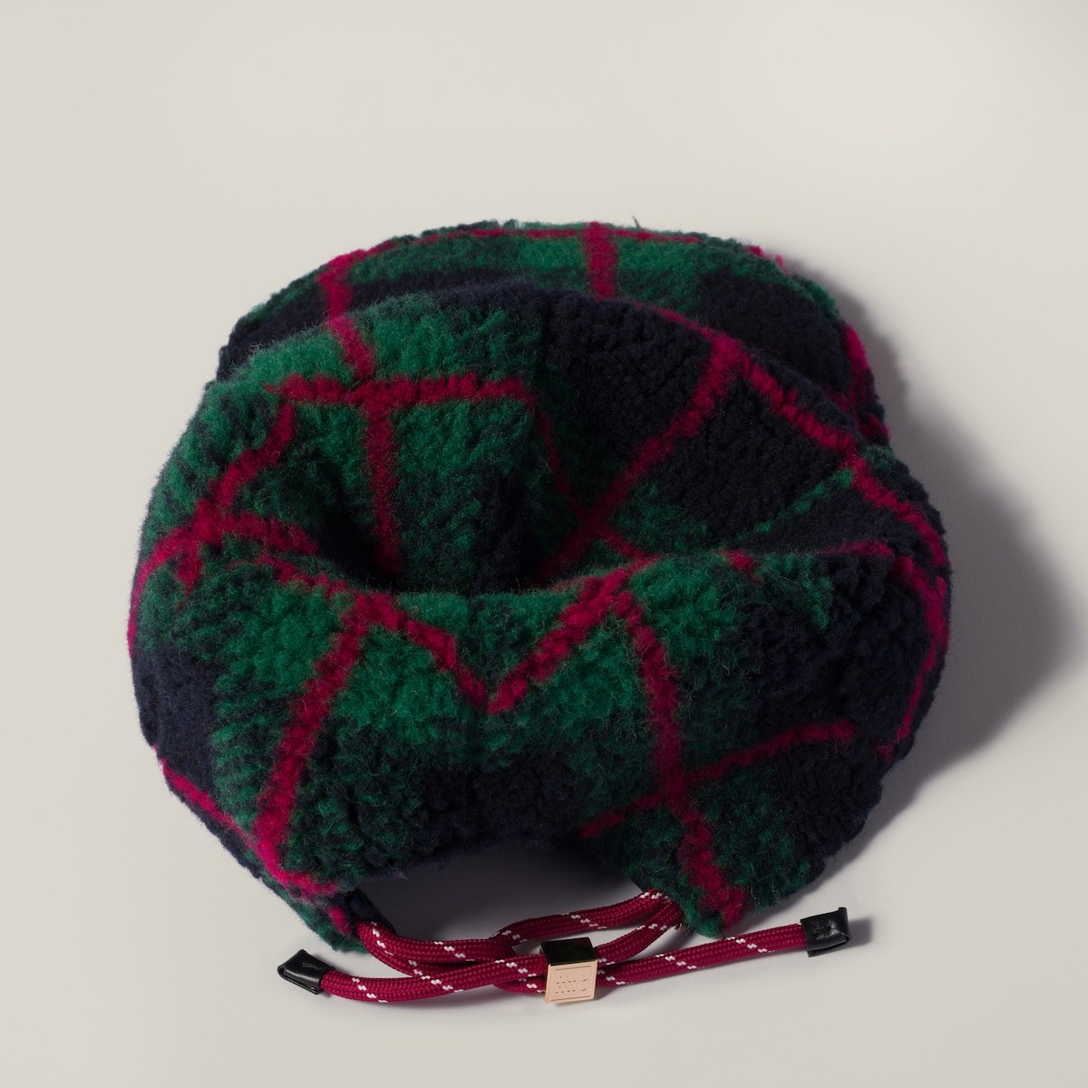 Miu Miu Fleece Baseball Cap In Multi