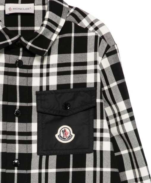 Moncler Checked Patch-pocket Shirt In Black