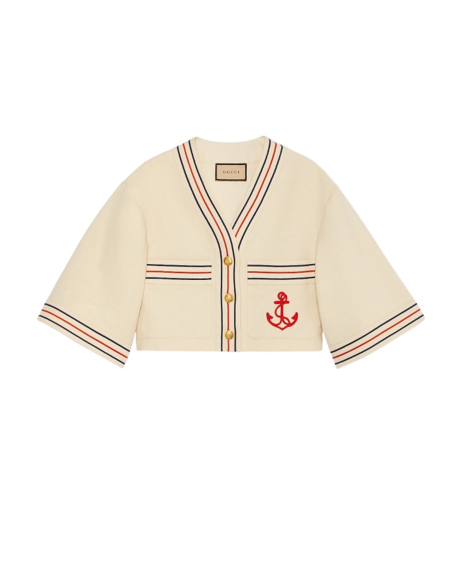 Gucci Cotton Linen Gauze Shirt In Nude