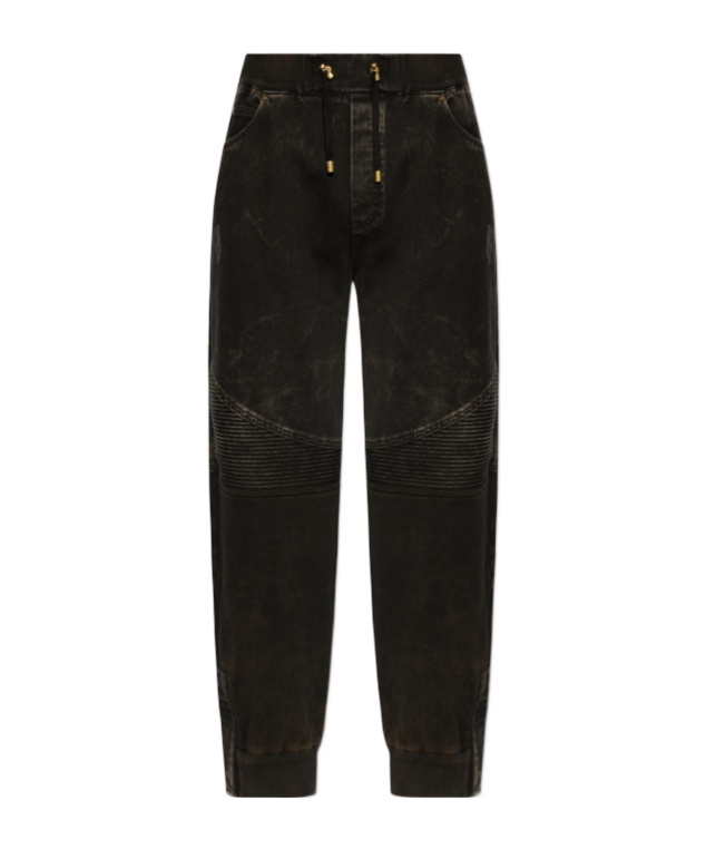 Balmain Drawstring Casual Pants In Black