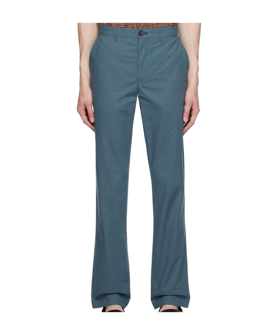 Ps By Paul Smith Logo-patch Straight-leg Chinos In Gray