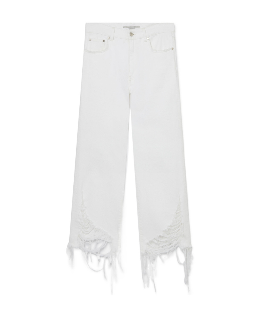 Stella Mccartney Frayed Hem Jeans In White