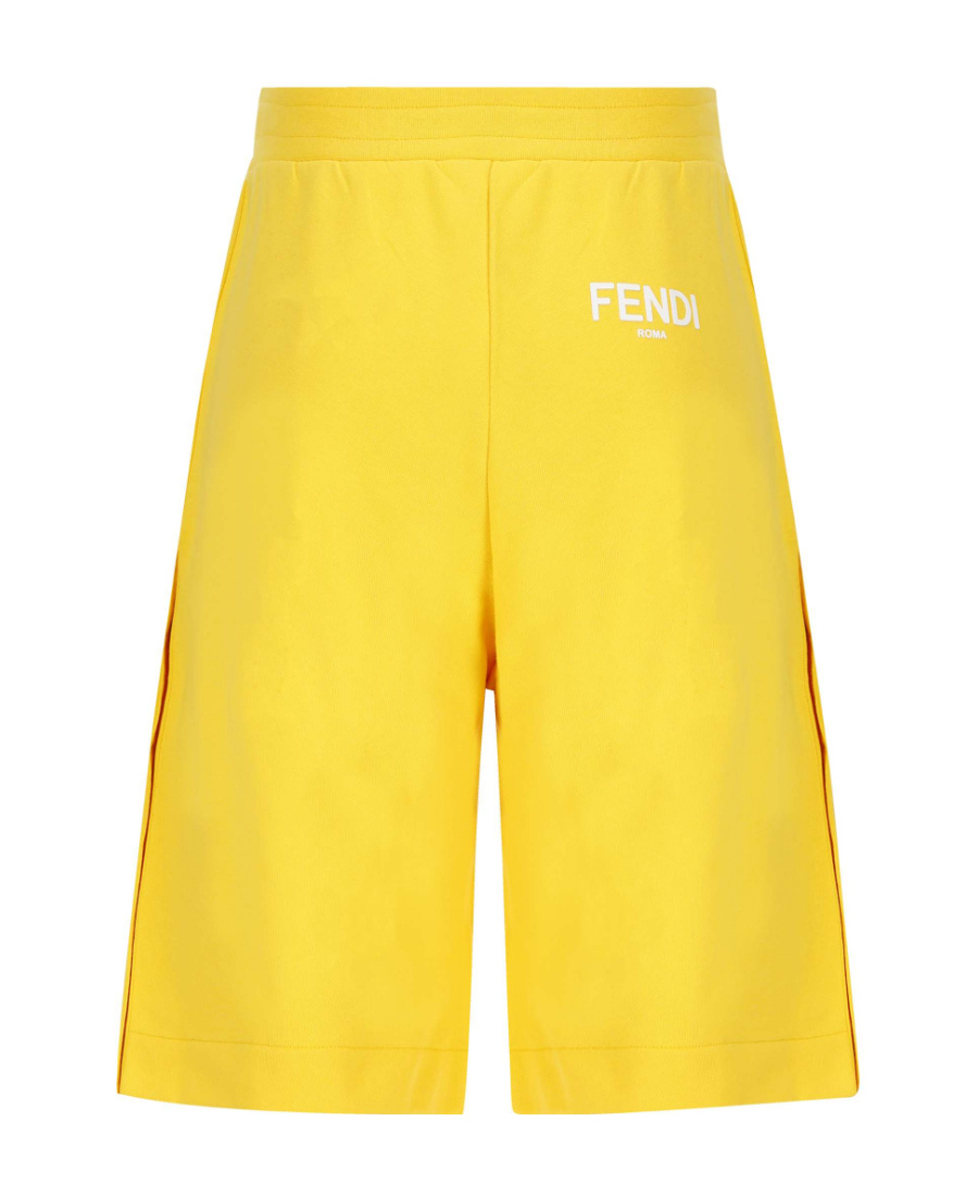 Fendi Press-stud Fleece Shorts In Yellow