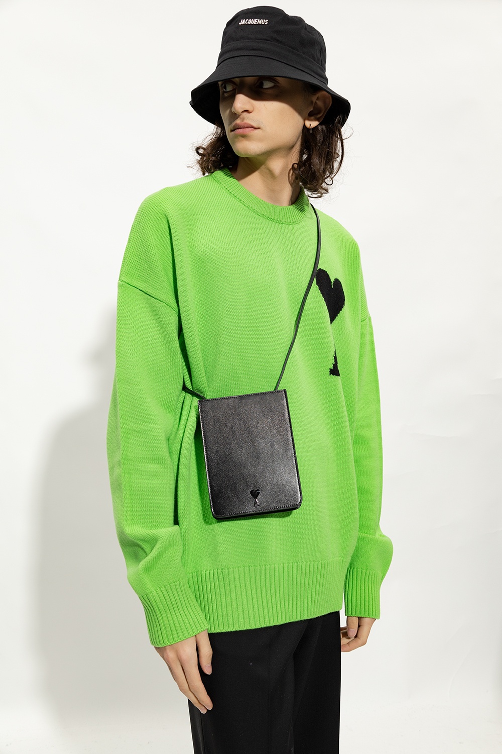 Ami Alexandre Mattiussi Logo Shoulder Bag In Black