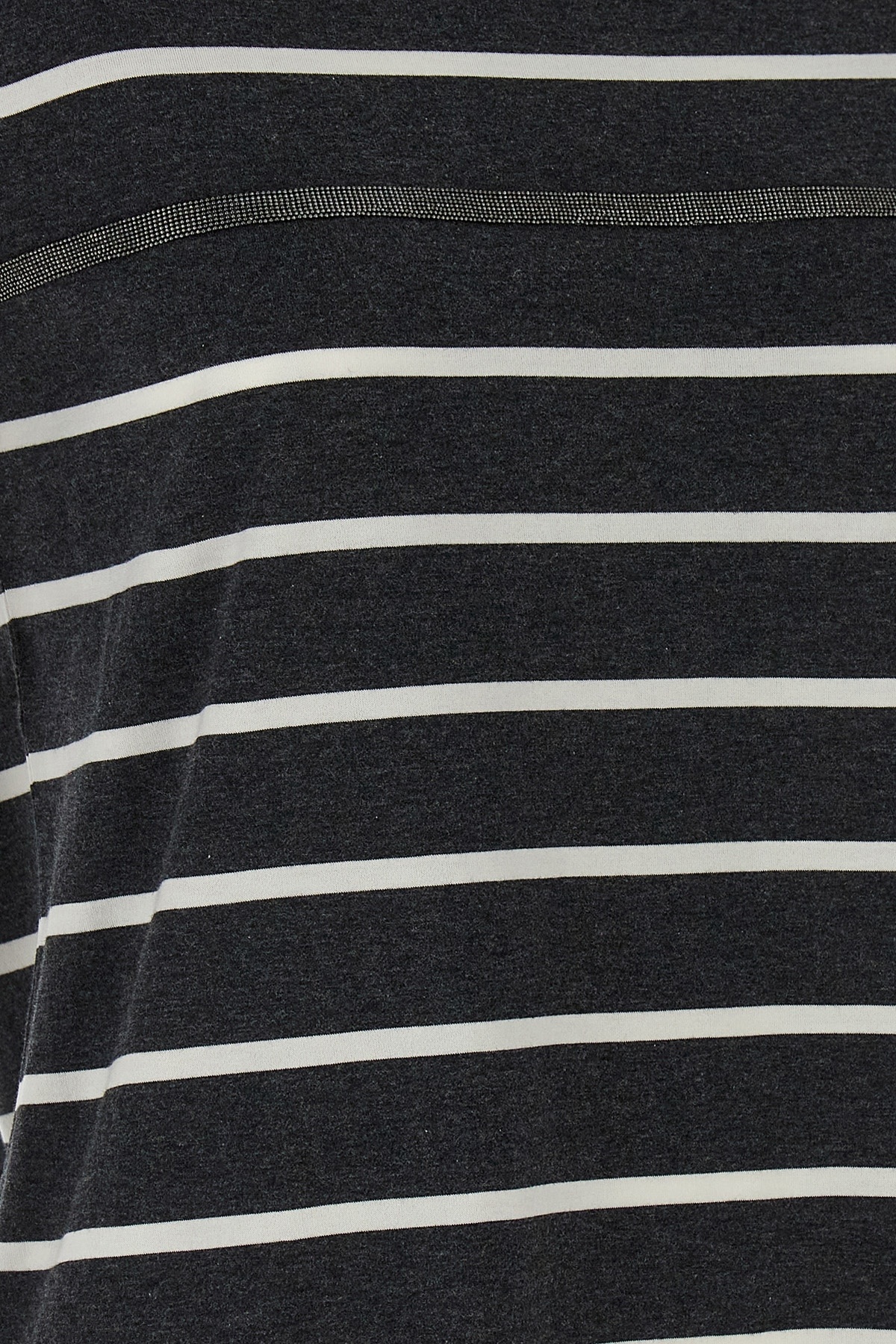 Brunello Cucinelli Monili Striped Short-sleeve Cotton T-shirt In Black