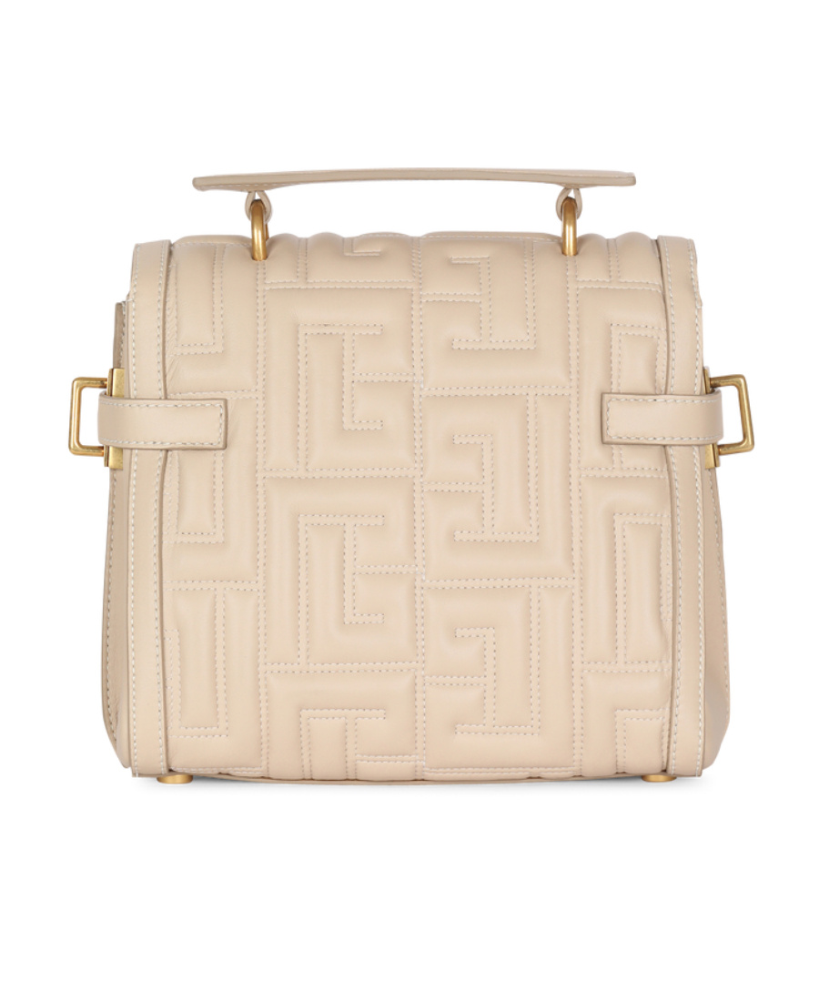 BALMAIN B-BUZZ 23 BAG IN MONOGRAM QUILTED LEATHER