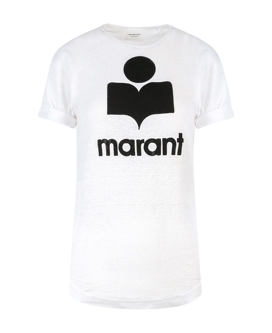 Isabel Marant Étoile Isabel Marant Etoile Logo Print Zewel Short-sleeve T-shirt In White