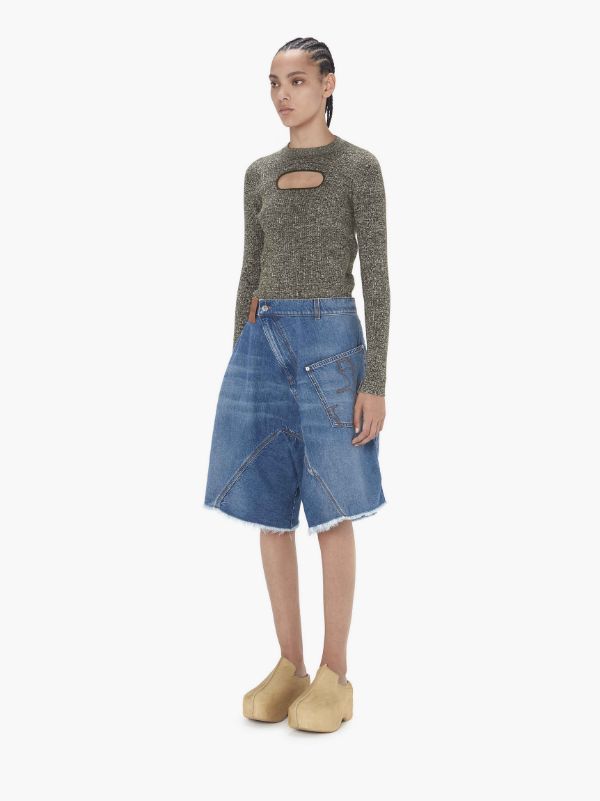 Jw Anderson Twisted Workwear Denim Shorts In Blue