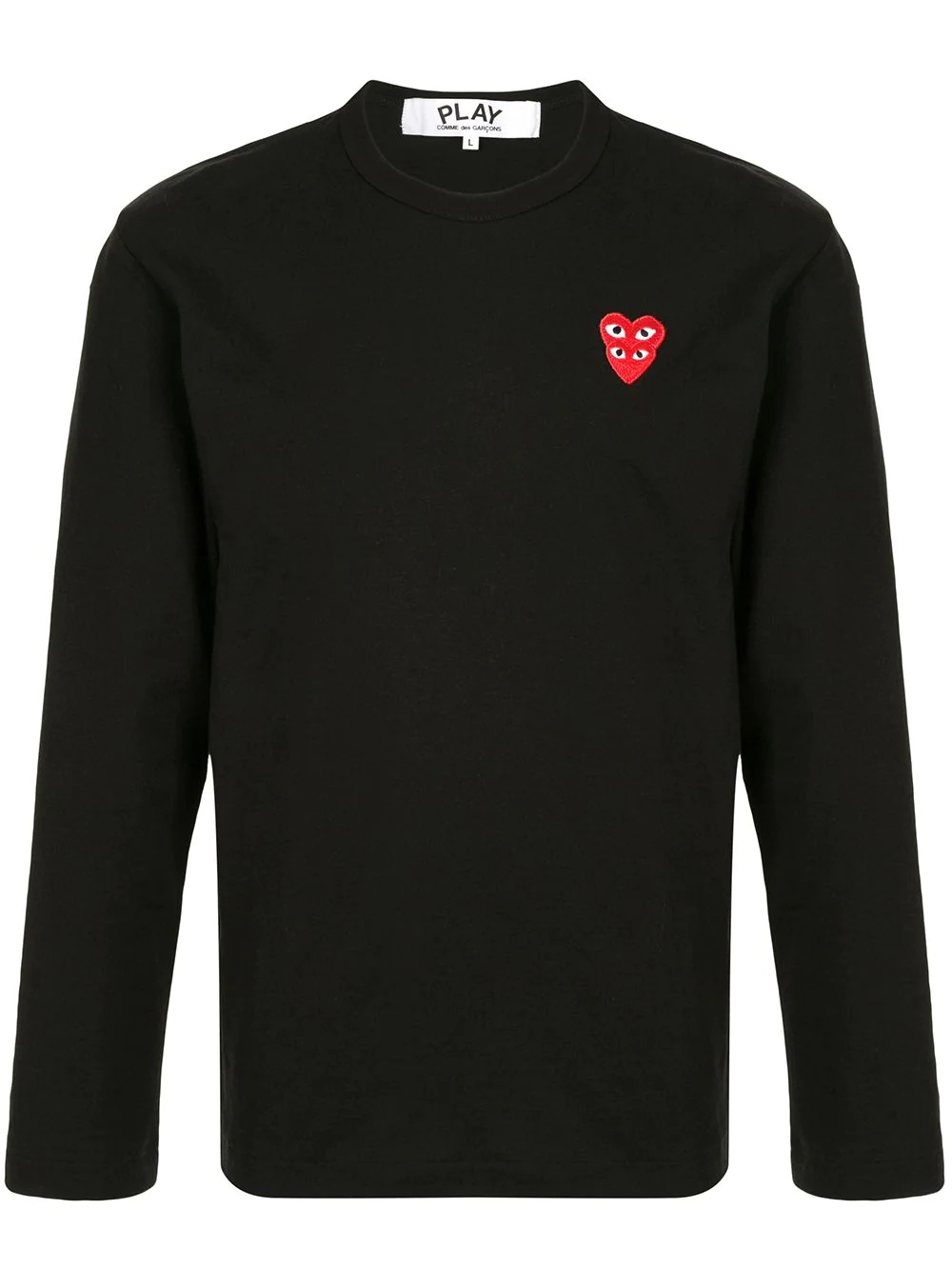 Comme Des Garçons Play Overlapping Heart Long Sleeve T-shirt In Black