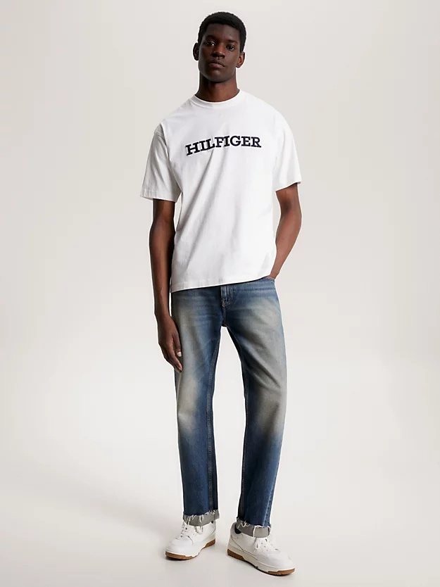 Shop Tommy Hilfiger T-shirt With Round Neck And Short Sleeves In White