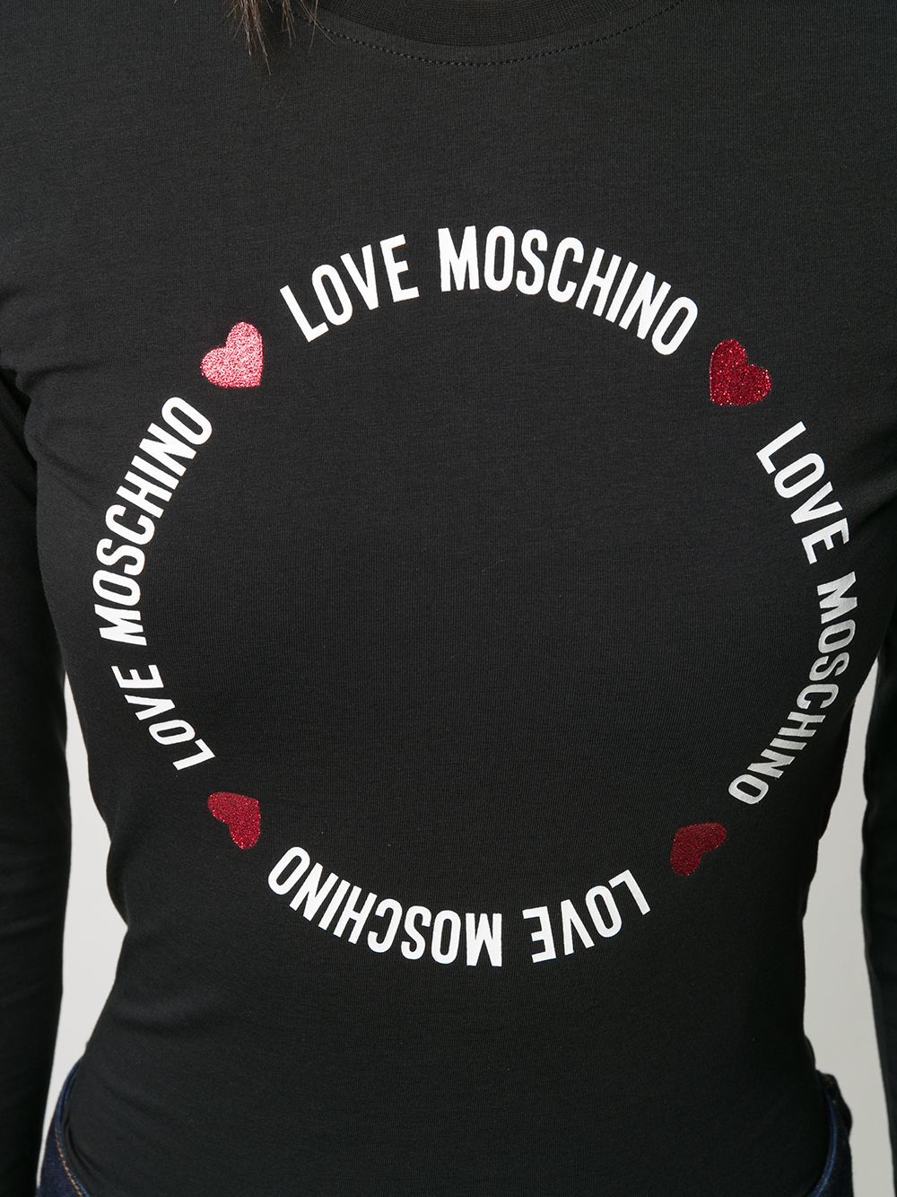 Moschino Logo Long-sleeved T-shirt In Black